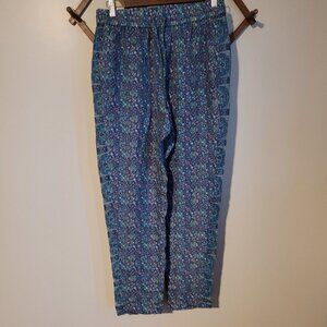 Joie Elastic Waist Drawstring Floral Taper Leg Pants SZ S